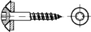 Vrut klempířský s těsnící podložkou na TORX ART 09084 nerez A2 4.5 x 25 podložka pr. 20, torx