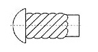 Hřeb s půlkulatou hlavou šroubový ČSN 022195 ocel 1.85 x 4.76 gal. Ni