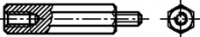Distanční sloupek s vnitřním a vnějším závitem ART 03318 ocel M 3 x 10 gal. Zn