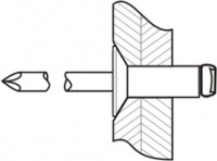 Nýt trhací se zápustnou hlavou nerez - nerez ART 06050 nerez A2 4 x 18
