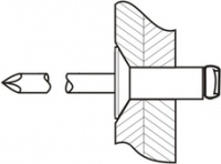 Nýt trhací se zápustnou hlavou 120° hliník - ocel ART 06090 Al 3.2 x 8