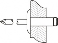 Nýt trhací s velkou hlavou nerez - nerez ART 06140 nerez A2 4.8 x 16 hlava 14mm
