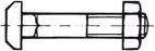 Šroub s T-hlavou s nosem a maticí DIN 188 ocel 8.8 M 30 x 130 gal. Zn
