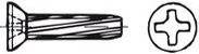 Šroub závitořezný se zápustnou hlavou a křížovou drážkou DIN 7516D ocel M 3 x 10 gal. Zn phillips