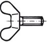 Šroub křídlový DIN 316 temp. litina M 6 x 40