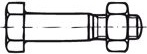 Šroub se šestihrannou hlavou lícovaný pro ocelové konstrukce DIN 7968 ocel 5.6 M 12 x 45 žár. Zn s maticí