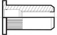 Matice nýtovací s velkou hlavou - hliník ART TPFRU Al M 5 x 12.5 vroubkované