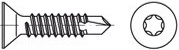Šroub samovývrtný se zápustnou hlavou na TORX DIN 7504P nerez A2 6.3 x 70 torx