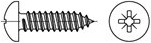 Šroub do plechu s půlkulatou hlavou a křížovou drážkou ISO 7049C ocel 2.2 x 4.5 Zn pozidrive