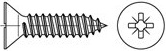Šroub do plechu se zápustnou hlavou a křížovou drážkou ISO 7050C ocel 2.9 x 16 Zn pozidrive